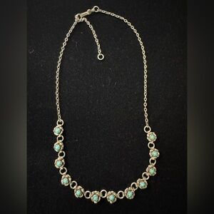 Delicate Turquoise Flower Station Necklace